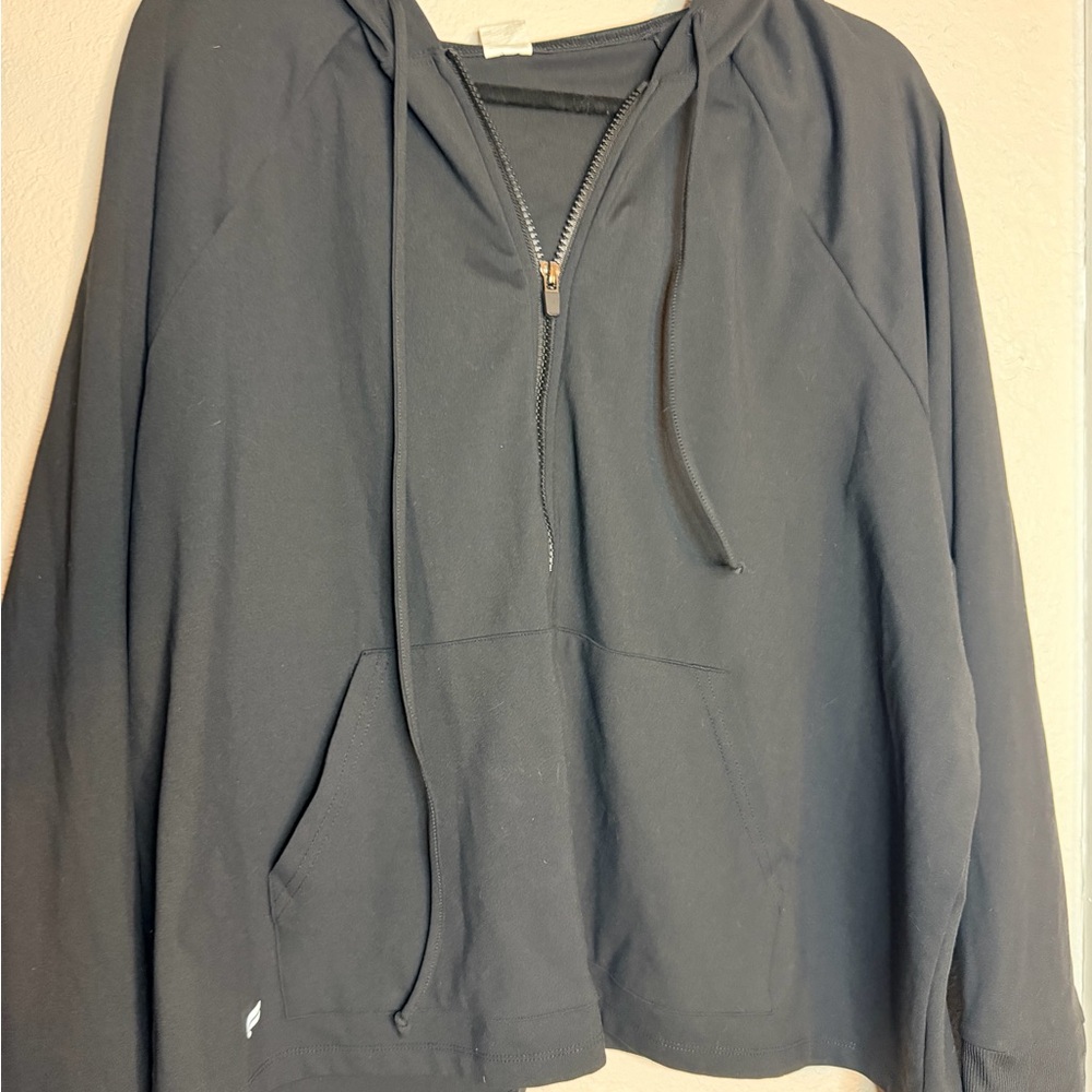 Black Fabletics Women’s 2xl Hooded Jackets Full Zip Long - Picture 2 of 6